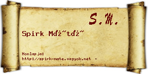 Spirk Máté névjegykártya